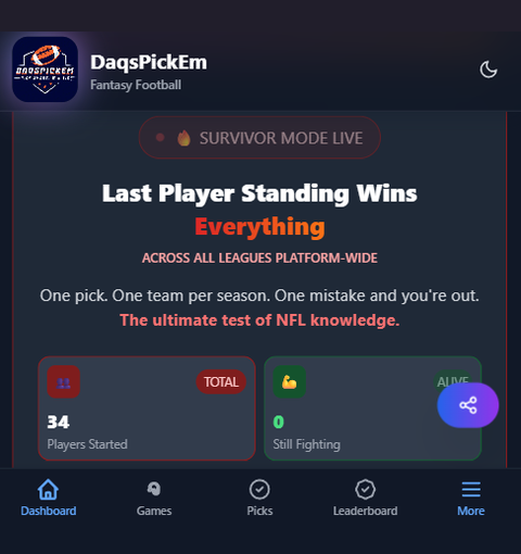DaqsPickEm — survivor mode